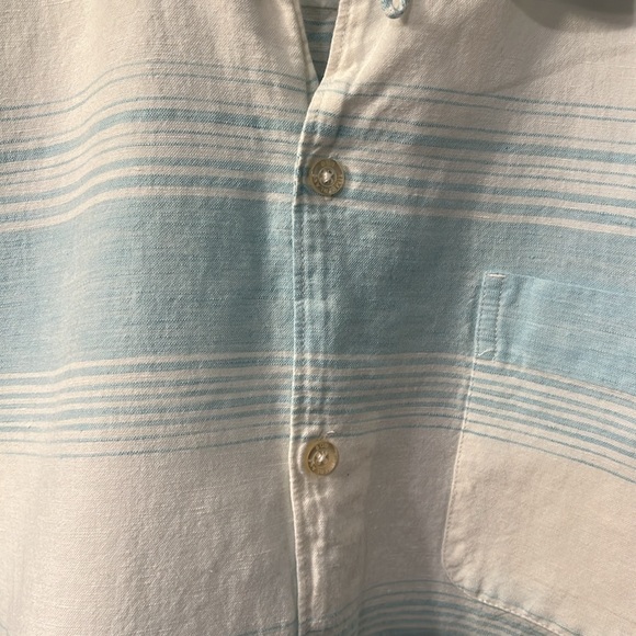 Bob Timberlake Men’s XL Button Down Blue & White Short Sleeve Collared Shirt - Picture 3 of 10